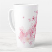 Mug en latte monogramme personnalisé | Floral mode (Angle gauche)