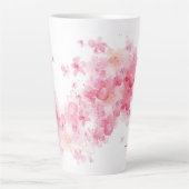 Mug en latte monogramme personnalisé | Floral mode (Devant)
