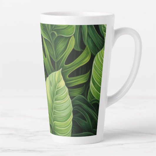 Mug en latte - Tall mug avec design feuille (Droite)