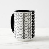 MUG EN MAILLE NOIR & BLANC Combinaison Noir Haut (Devant gauche)