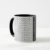 MUG EN MAILLE NOIR & BLANC Combinaison noire (Devant gauche)
