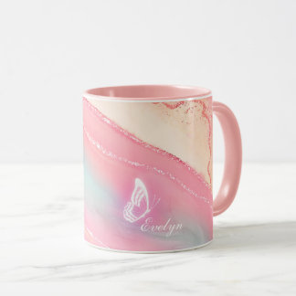 Mug en marbre rose combo personnalisé