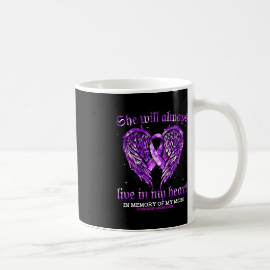 Mug En Mémoire De Ma Mère Surdose Sensibilisation Ange (Droite)