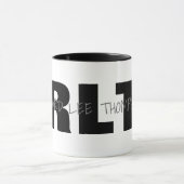 Mug en monogramme noir blanc cool ( nom + initiale (Centre)