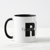 Mug en monogramme noir blanc cool ( nom + initiale (Gauche)