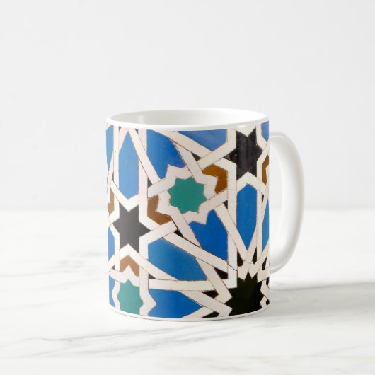 Mug en mosaïque bleue marocaine (Devant droit)