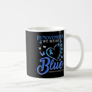 Mug En Novembre Nous Portons Bleu Coeur Papillon Diabè