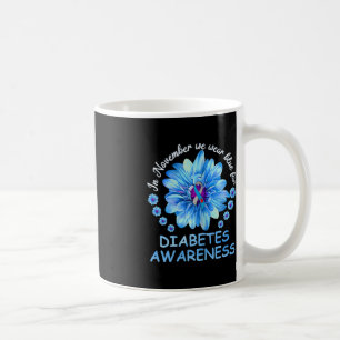 Mug En Novembre Nous Portons Blue Sunflower Diabetes A