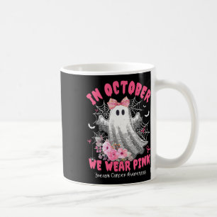 Mug En Octobre Nous Portons Le Fantôme Rose Cancer Du