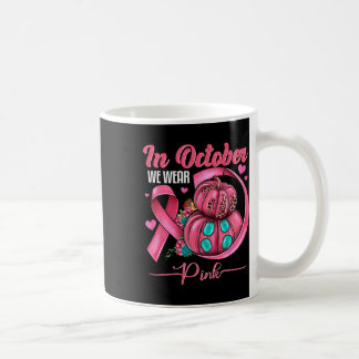 Mug En Octobre Nous Portons Pink Ribbon Leopard Citrou