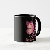 Mug En Octobre Papillon Sein Rose (Devant droit)