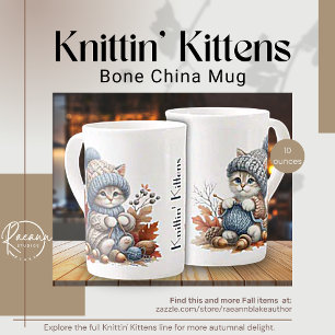 Mug en porcelaine fine Adorables chatons à tricote