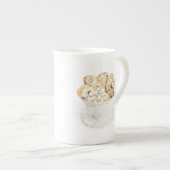 Mug en porcelaine fine BISCOTTI + Initiale (Devant droit)