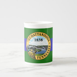 Mug en porcelaine fine drapeau de Chattanooga, Ten