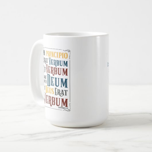 Mug En Principio Erat Verbum Latin avec anglais (Devant gauche)