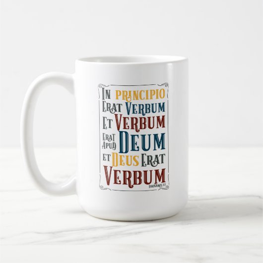 Mug En Principio Erat Verbum Latin avec anglais (Gauche)