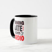 Mug "En retard, c'est mon Cardio" Citation drôle (Devant gauche)