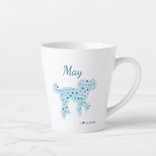 Mug en silhouette Pastel bleu personnalisé (Droite)
