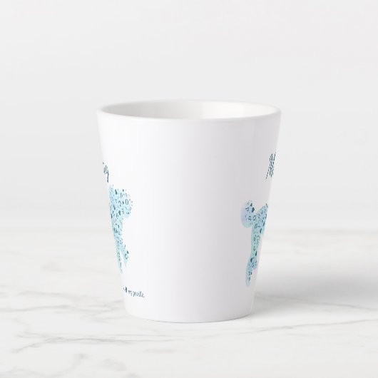 Mug en silhouette Pastel bleu personnalisé (Devant)