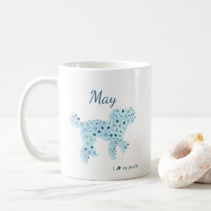 Mug en silhouette Pastel bleu personnalisé