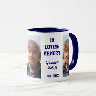 Mug En souvenir affectueux Mémorial 4 Photo Bleu marin