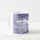 Mug en toile bleue - Décor champêtre français (Devant gauche)