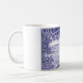 Mug en toile bleue - Décor champêtre français (Gauche)