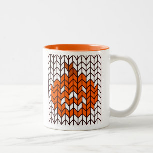 MUG EN TRICOT BI-COLORE CITROUILLE DE LANTERNE