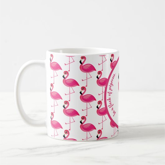 Mug En troupeau des pigeons, soyez un Flamant rose (Gauche)