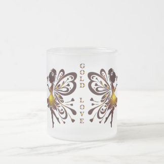 Mug en verre d'amour doré