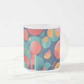 Mug en verre dépoli 10 oz - Tapis géométrique mini (Devant droit)
