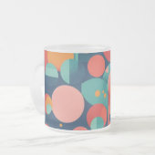 Mug en verre dépoli 10 oz - Tapis géométrique mini (Devant gauche)