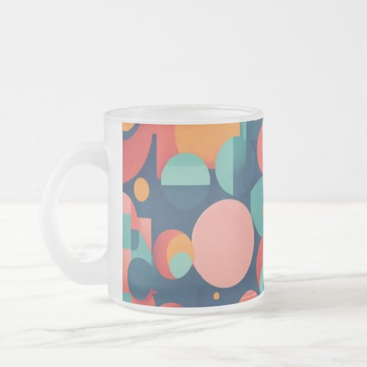 Mug en verre dépoli 10 oz - Tapis géométrique mini (Gauche)