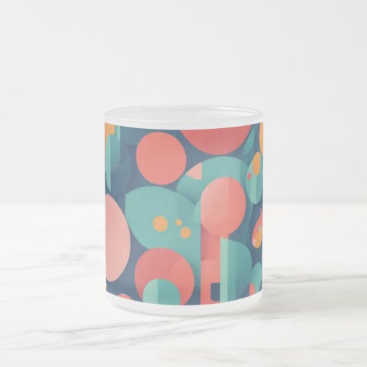 Mug en verre dépoli 10 oz - Tapis géométrique mini (Centre)