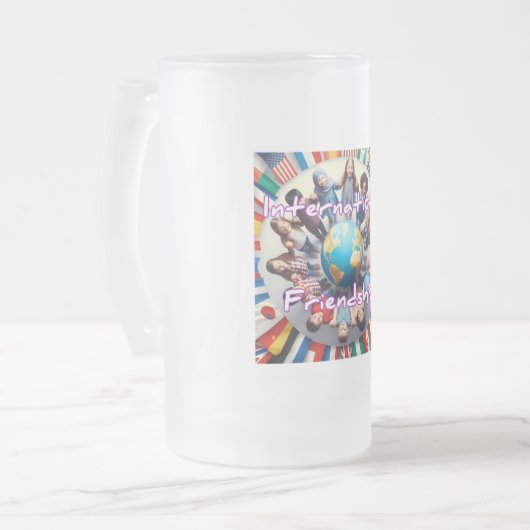 Mug en verre dépoli, 16 oz (Devant gauche)