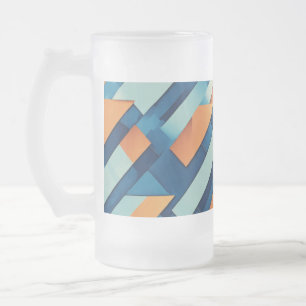 Mug en verre dépoli 16 oz - Géométrique minimalist