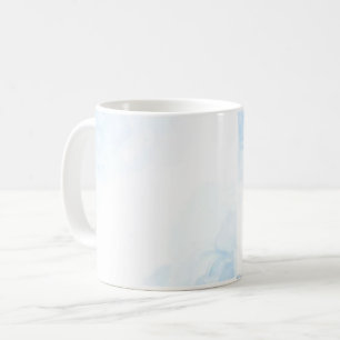 Mug en verre dépoli à motifs botaniques bleu aquar