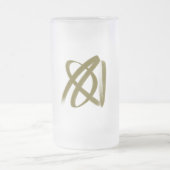 Mug en verre dépoli avec conception Abstraite de t (Centre)
