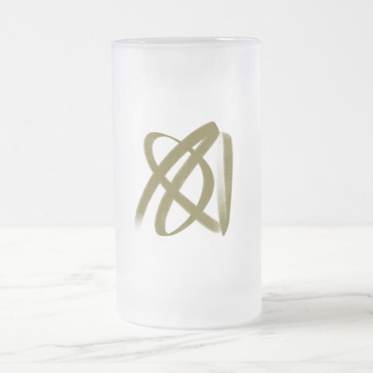 Mug en verre dépoli avec conception Abstraite de t (Centre)