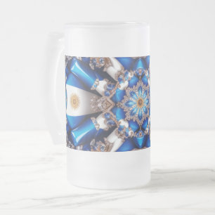 Mug en verre dépoli avec couleurs argentines desig