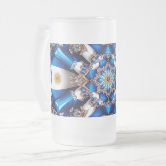 Mug en verre dépoli avec couleurs argentines desig (Devant gauche)