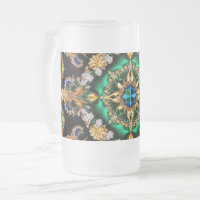Mug en verre dépoli avec design couleur brésilienn