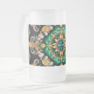 Mug en verre dépoli avec design couleur brésilienn