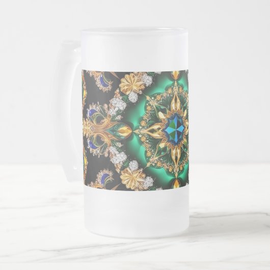 Mug en verre dépoli avec design couleur brésilienn (Devant gauche)