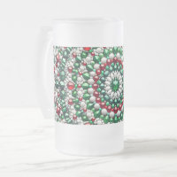 Mug en verre dépoli avec design couleur italienne