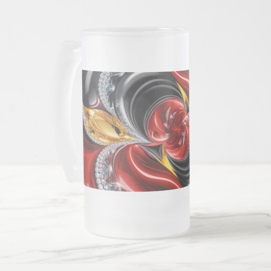 Mug en verre dépoli avec design de couleurs allema (Devant gauche)