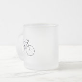 Mug en verre dépoli avec design de vélo propre (Devant gauche)