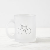 Mug en verre dépoli avec design de vélo propre (Gauche)