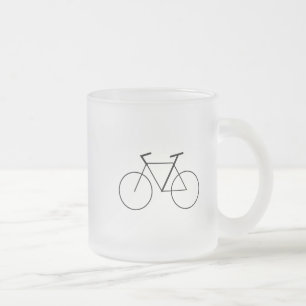 Mug en verre dépoli avec design de vélo propre