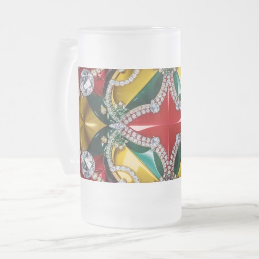 Mug en verre dépoli avec design des couleurs de Lo (Devant gauche)